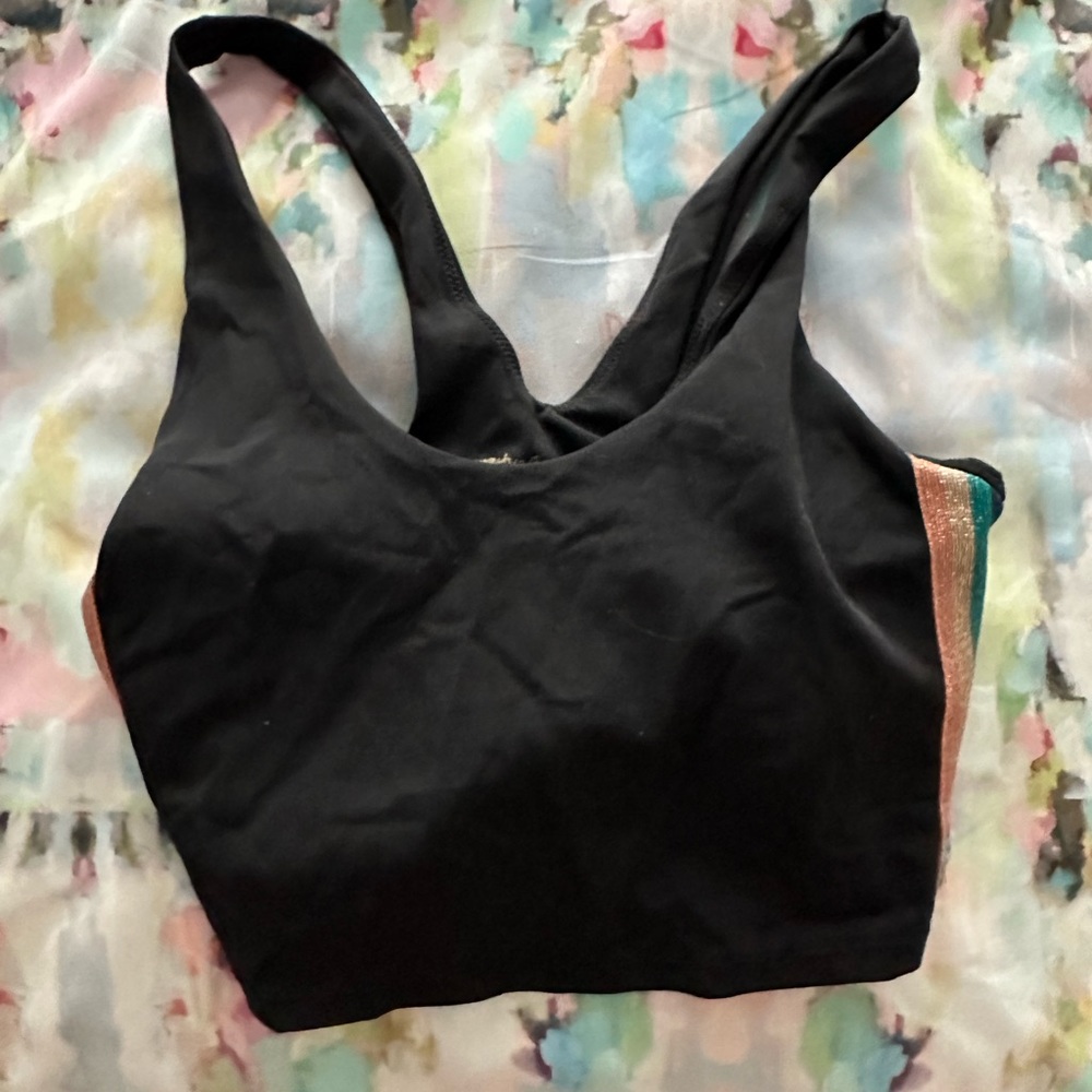 spiritual gangster athletic crop top with built in bra